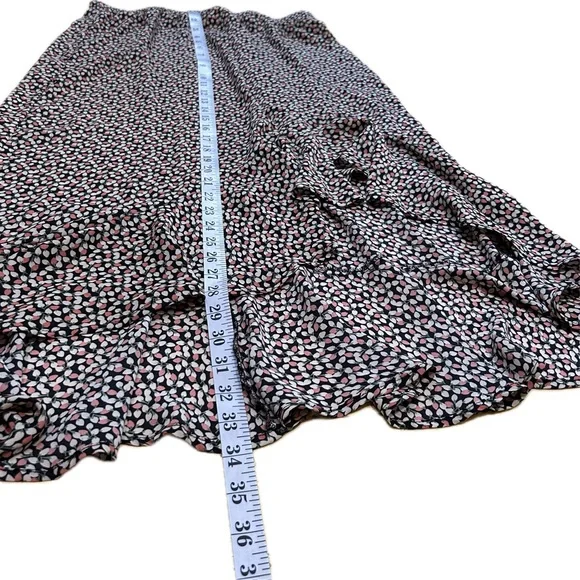 Max Studio High-Low Floral Print Boho Prairie Western Ruffle Midi Skirt. Size L - Picture 6 of 8